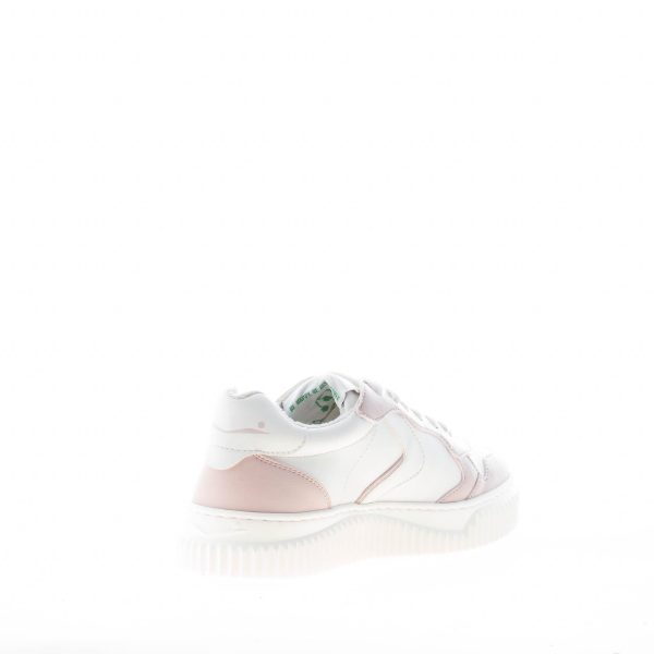 VOILE BLANCHE donna sneaker Hybro 03 in pelle vegetale BIANCO più rosa cipria - immagine 4
