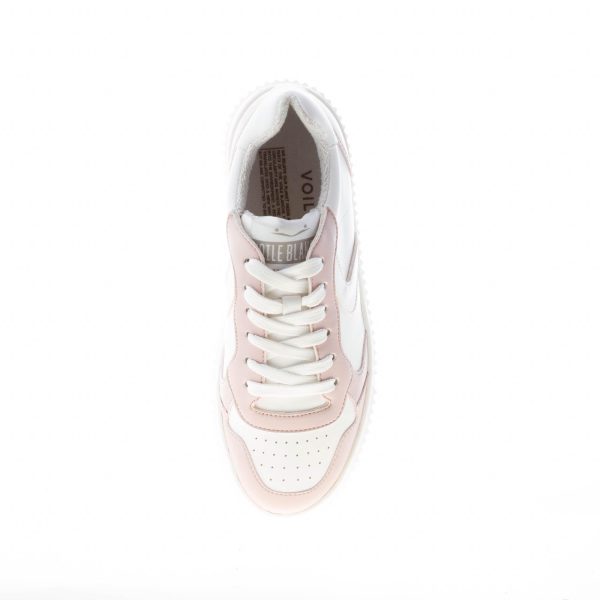 VOILE BLANCHE donna sneaker Hybro 03 in pelle vegetale BIANCO più rosa cipria - immagine 7