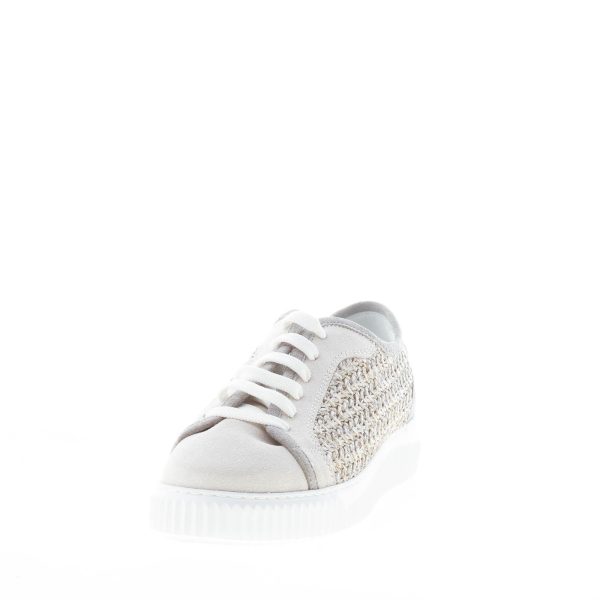 VOILE BLANCHE donna sneaker Maiorca in camoscio e rafia BEIGE e GRIGIO - immagine 2