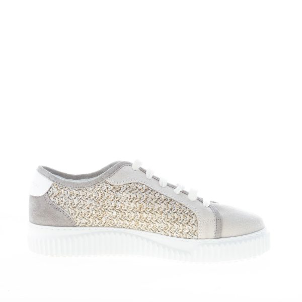 VOILE BLANCHE donna sneaker Maiorca in camoscio e rafia BEIGE e GRIGIO - immagine 5