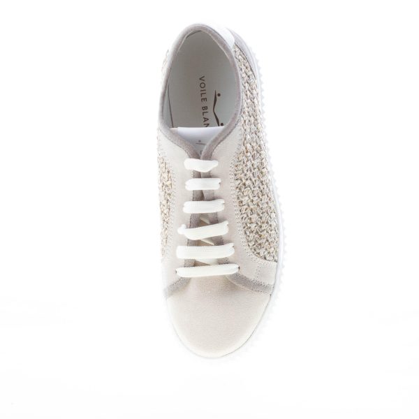 VOILE BLANCHE donna sneaker Maiorca in camoscio e rafia BEIGE e GRIGIO - immagine 7