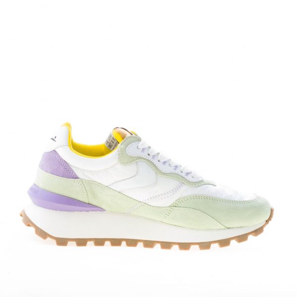 VOILE BLANCHE donna sneaker Qwark Hype in nylon BIANCO più verde e viola - immagine 5