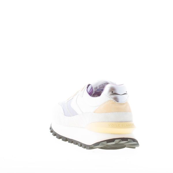 VOILE BLANCHE donna sneaker Qwark Hype in nylon e camoscio BIANCO e LILLA più grigio e senape - immagine 3