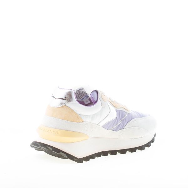 VOILE BLANCHE donna sneaker Qwark Hype in nylon e camoscio BIANCO e LILLA più grigio e senape - immagine 4