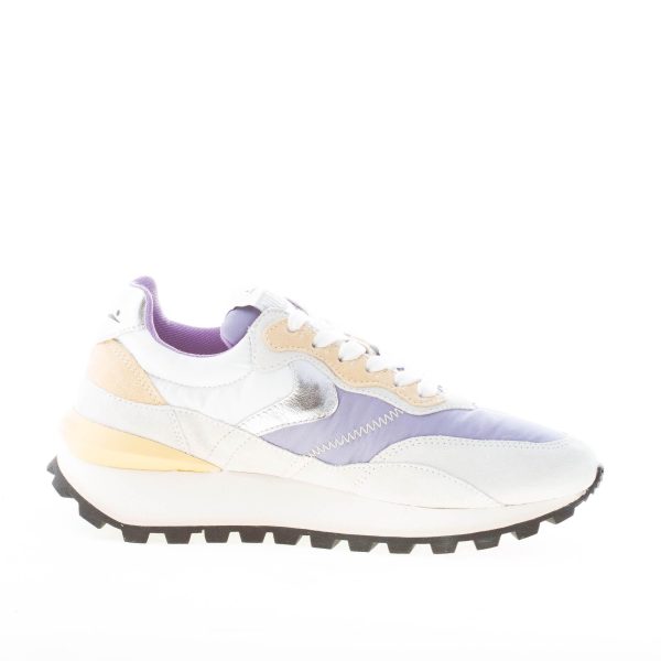 VOILE BLANCHE donna sneaker Qwark Hype in nylon e camoscio BIANCO e LILLA più grigio e senape - immagine 5