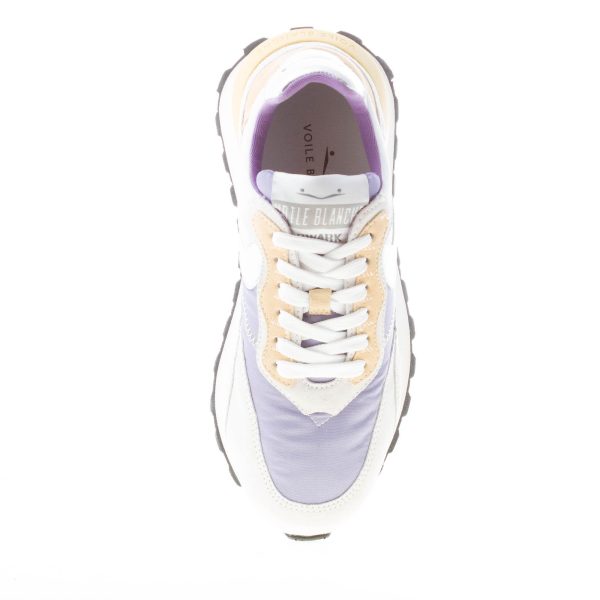 VOILE BLANCHE donna sneaker Qwark Hype in nylon e camoscio BIANCO e LILLA più grigio e senape - immagine 7