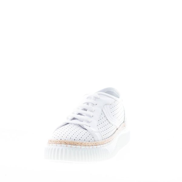 VOILE BLANCHE donna sneaker Vannie in pelle perforata BIANCO con corda - immagine 2