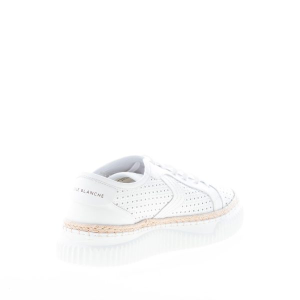 VOILE BLANCHE donna sneaker Vannie in pelle perforata BIANCO con corda - immagine 4