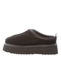 HOOR donna sabot Mars in camoscio NERO con fodera in pelliccia