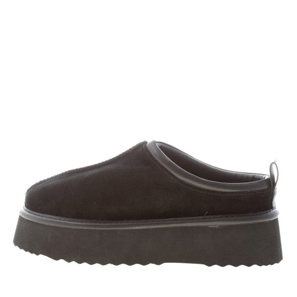 HOOR donna sabot Mars in camoscio NERO con fodera in pelliccia