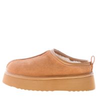 HOOR donna sabot Mars in camoscio TAUPE con fodera in pelliccia