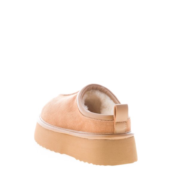 HOOR donna sabot Mars in camoscio TAUPE con fodera in pelliccia - immagine 3