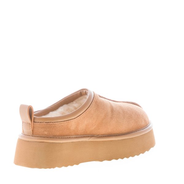 HOOR donna sabot Mars in camoscio TAUPE con fodera in pelliccia - immagine 4