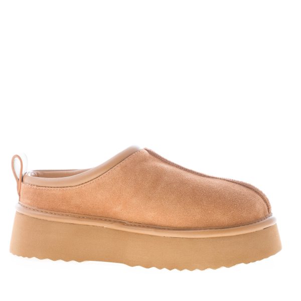 HOOR donna sabot Mars in camoscio TAUPE con fodera in pelliccia - immagine 5