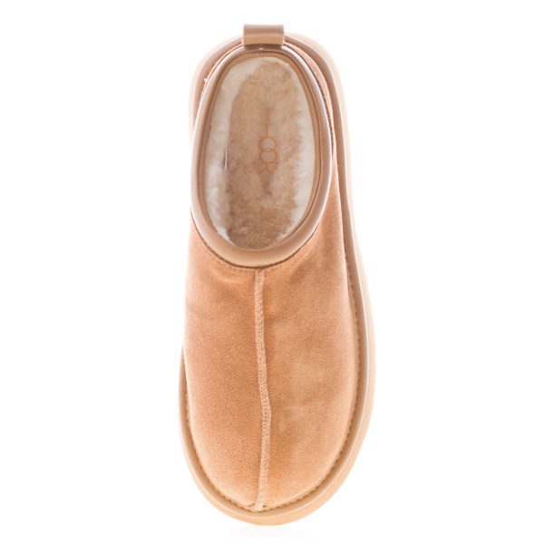 HOOR donna sabot Mars in camoscio TAUPE con fodera in pelliccia - immagine 6
