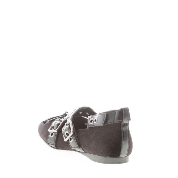 JEFFREY CAMPBELL donna ballerina Choreo in velluto NERO con cinturini e borchie - immagine 3