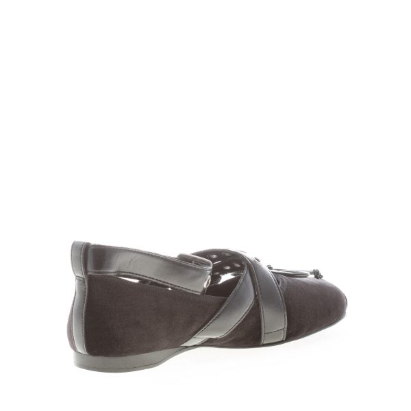 JEFFREY CAMPBELL donna ballerina Choreo in velluto NERO con cinturini e borchie - immagine 4
