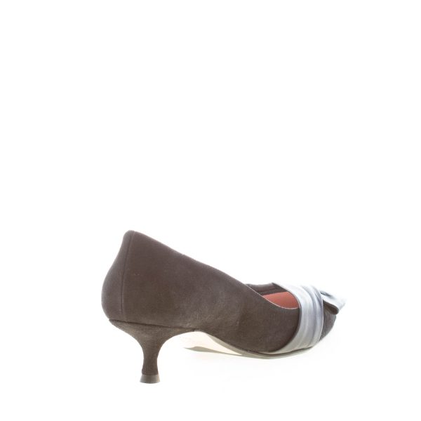 ANNA F. donna decolletè in camoscio NERO con fiocco in nappa. Tacco 4 cm - immagine 4