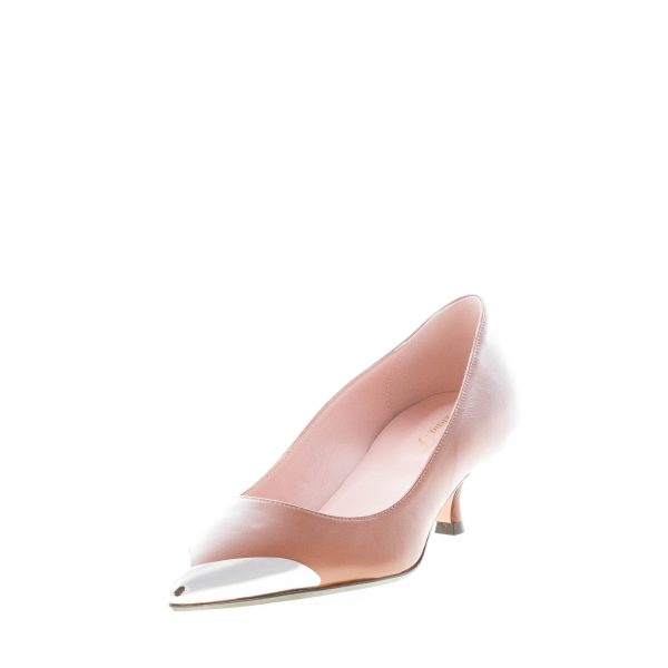 ANNA F. donna decolletè in nappa CUOIO e metallo argento. Tacco 4 cm - immagine 2