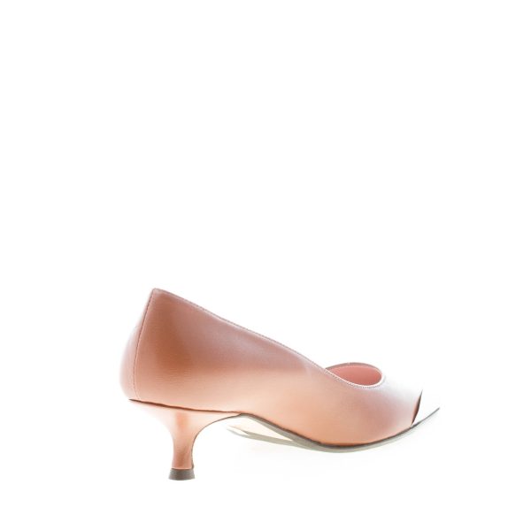 ANNA F. donna decolletè in nappa CUOIO e metallo argento. Tacco 4 cm - immagine 4