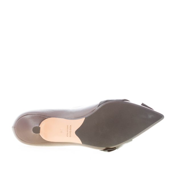 ANNA F. donna decolletè in nappa MARRONE CAFFE' con fiocco NERO. Tacco 4 cm - immagine 7