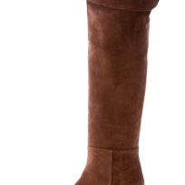 ANNA F. donna stivale sopra al ginocchio in camoscio MARRONE CAFFE'. Tacco 5 cm