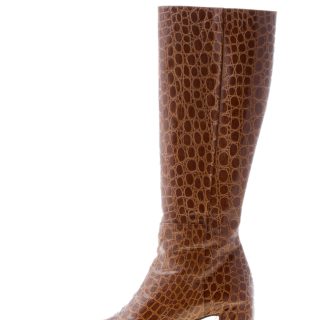 MARA BINI donna stivale Zaira in pelle stampa cocco MARRONE con zip. Tacco 5,5 cm