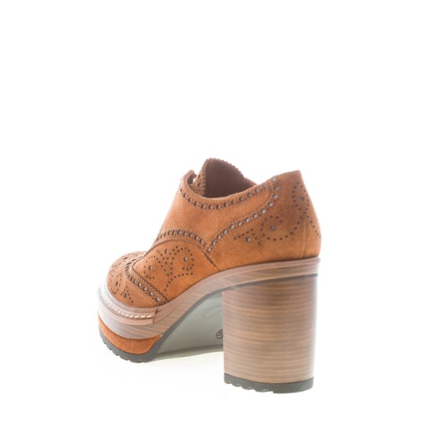 PONS QUINTANA (Mariacristina) donna francesina Olivia in camoscio MARRONE BRUCIATO. Tacco 9 cm - immagine 3