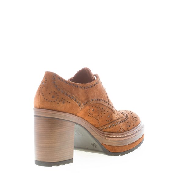 PONS QUINTANA (Mariacristina) donna francesina Olivia in camoscio MARRONE BRUCIATO. Tacco 9 cm - immagine 4