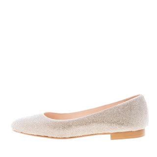 PROSPERINE donna ballerina in pelle con finitura strass ARGENTO