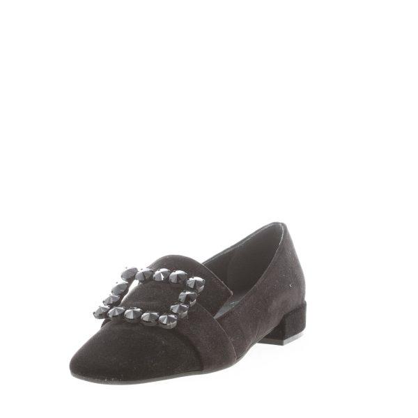 ROBERTO FESTA donna mocassino Felisa in velluto NERO con fibbia pietre. Tacco 2 cm - immagine 2