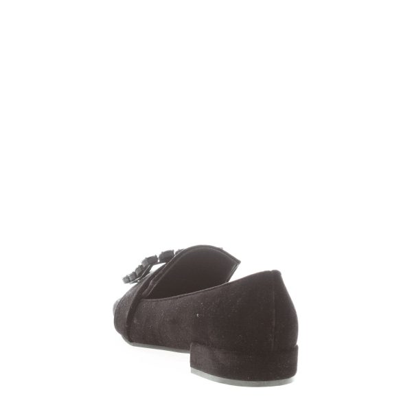 ROBERTO FESTA donna mocassino Felisa in velluto NERO con fibbia pietre. Tacco 2 cm - immagine 3