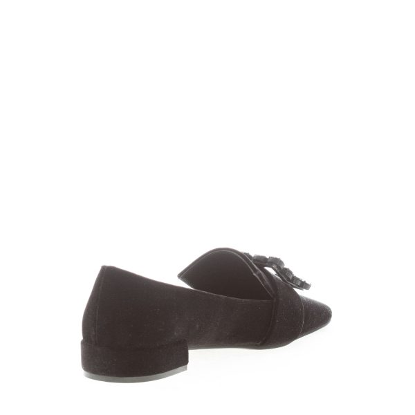 ROBERTO FESTA donna mocassino Felisa in velluto NERO con fibbia pietre. Tacco 2 cm - immagine 4