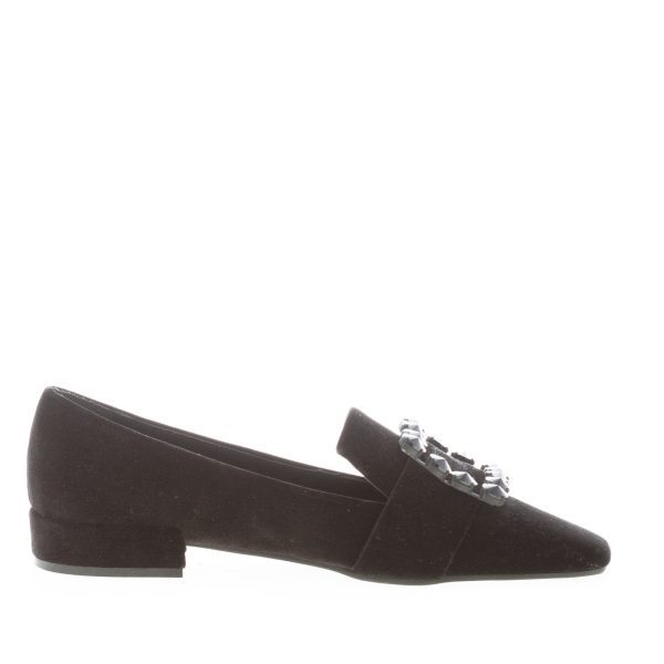ROBERTO FESTA donna mocassino Felisa in velluto NERO con fibbia pietre. Tacco 2 cm - immagine 5