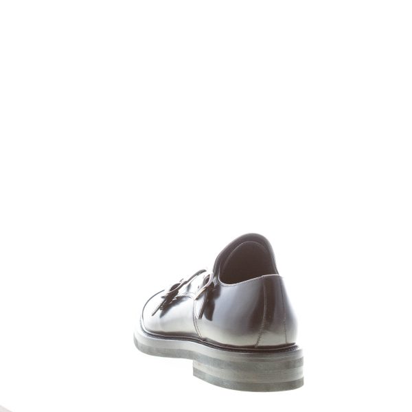 JEROLD WILTON uomo scarpa con doppia fibbia in pelle spazzolata NERO. Suola gomma - immagine 3