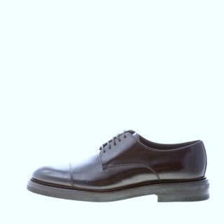 JEROLD WILTON uomo scarpa derby in pelle NERO con cucitura. Suola gomma