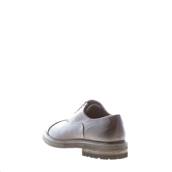 JEROLD WILTON uomo scarpa francesina in pelle martellata TESTA DI MORO con cucitura. Suola gomma - immagine 3