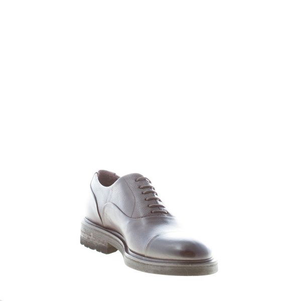 JEROLD WILTON uomo scarpa francesina in pelle martellata TESTA DI MORO con cucitura. Suola gomma - immagine 5