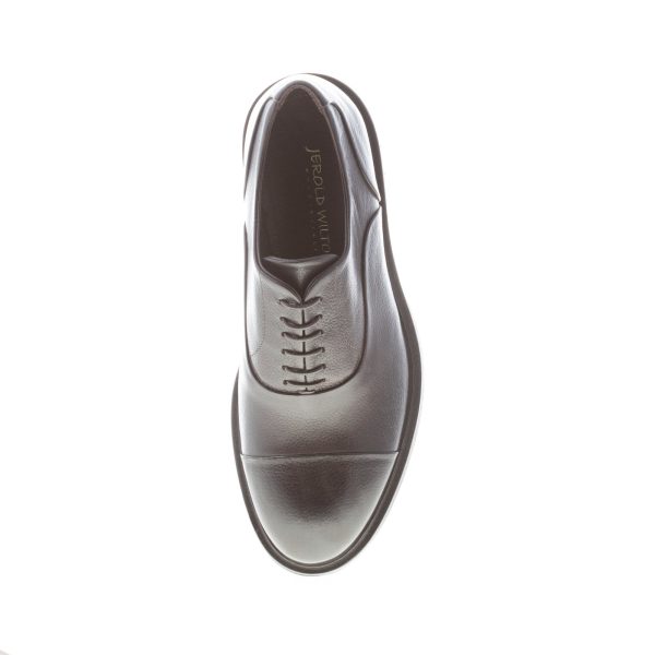 JEROLD WILTON uomo scarpa francesina in pelle martellata TESTA DI MORO con cucitura. Suola gomma - immagine 6