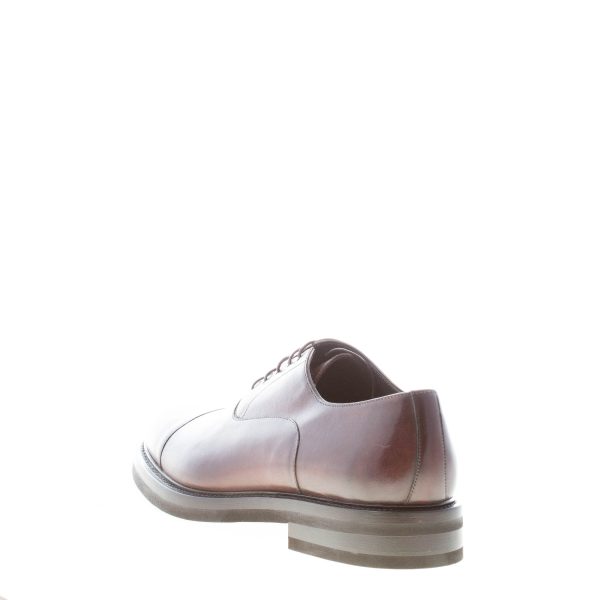 JEROLD WILTON uomo scarpa francesina in pelle vintage TESTA DI MORO con cucitura. Suola gomma - immagine 3