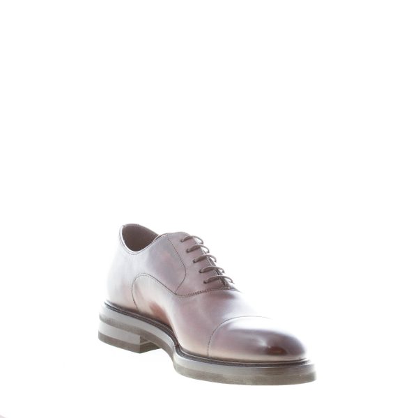 JEROLD WILTON uomo scarpa francesina in pelle vintage TESTA DI MORO con cucitura. Suola gomma - immagine 5