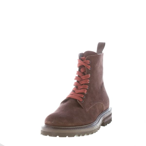 JEROLD WILTON uomo scarponcino allacciato liscio in camoscio TESTA DI MORO con zip - immagine 2
