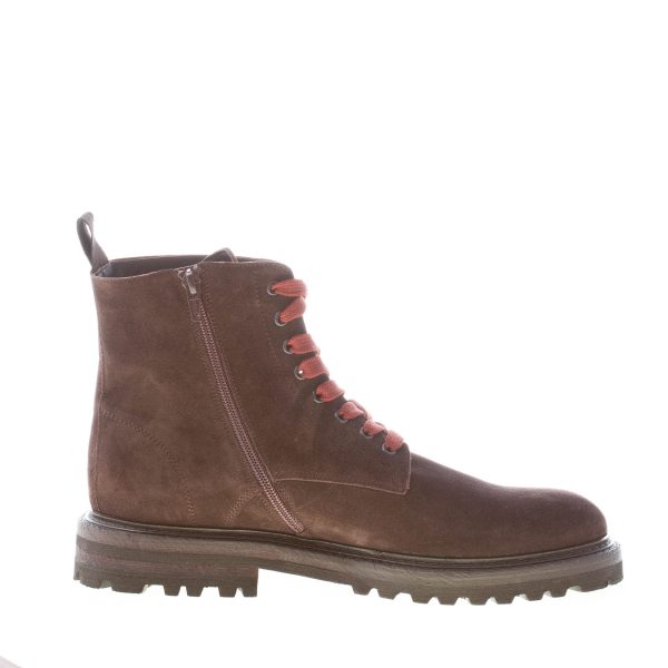 JEROLD WILTON uomo scarponcino allacciato liscio in camoscio TESTA DI MORO con zip - immagine 5