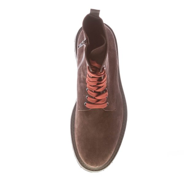 JEROLD WILTON uomo scarponcino allacciato liscio in camoscio TESTA DI MORO con zip - immagine 6