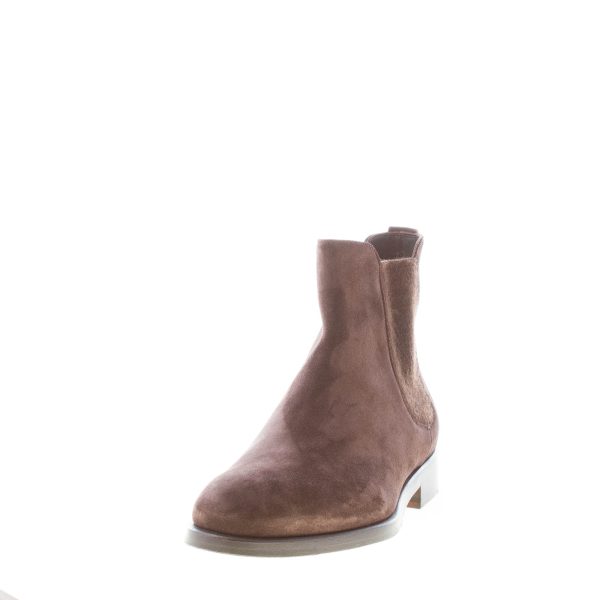 JEROLD WILTON uomo stivaletto Chelsea elasticizzato in camoscio MARRONE MOKA. Suola cuoio - immagine 2