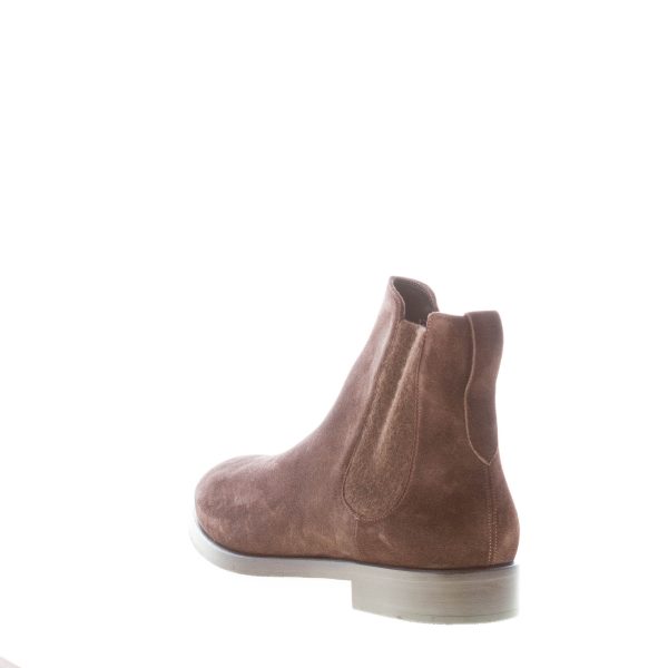 JEROLD WILTON uomo stivaletto Chelsea elasticizzato in camoscio MARRONE MOKA. Suola cuoio - immagine 3