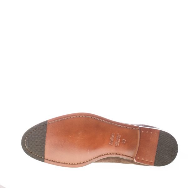 JEROLD WILTON uomo stivaletto Chelsea elasticizzato in camoscio MARRONE MOKA. Suola cuoio - immagine 7