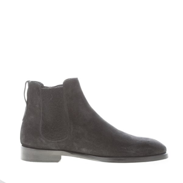 JEROLD WILTON uomo stivaletto Chelsea elasticizzato in camoscio NERO. Suola cuoio - immagine 4