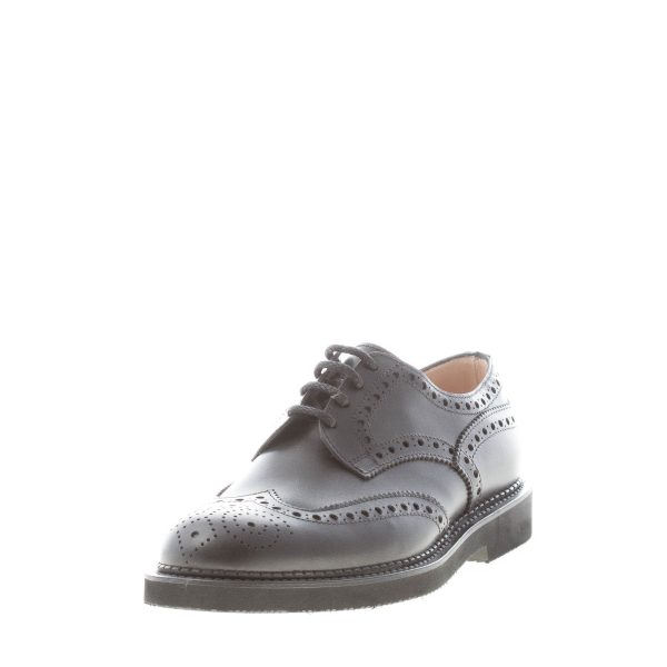 MILLE885 uomo scarpa francesina Leicester in pelle NERO wingtip brogues. Suola gomma - immagine 2