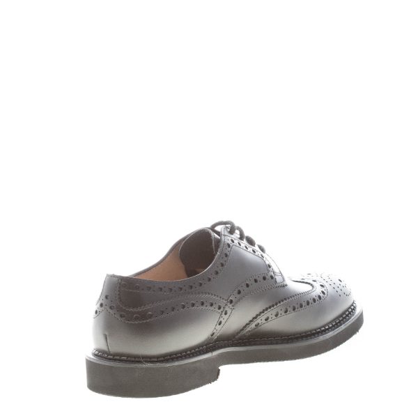 MILLE885 uomo scarpa francesina Leicester in pelle NERO wingtip brogues. Suola gomma - immagine 4